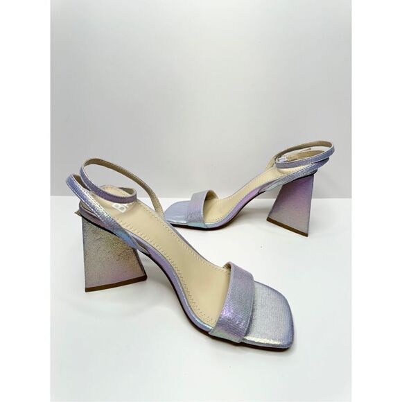 BP Sandals Womens Size 5 Lilac Parker Ankle Strap Chunky Triangular Heels - Picture 4 of 10